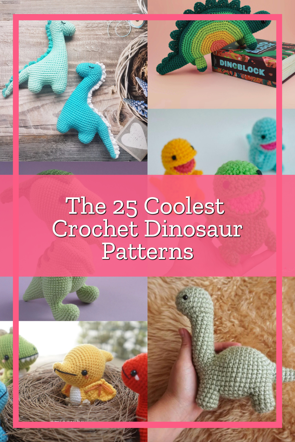 Non-Finished Dinosaur DIY Animal Beginners Crochet Kit for Adults and Kids  with Crochet Accessories and Instructions (Color : Pink)